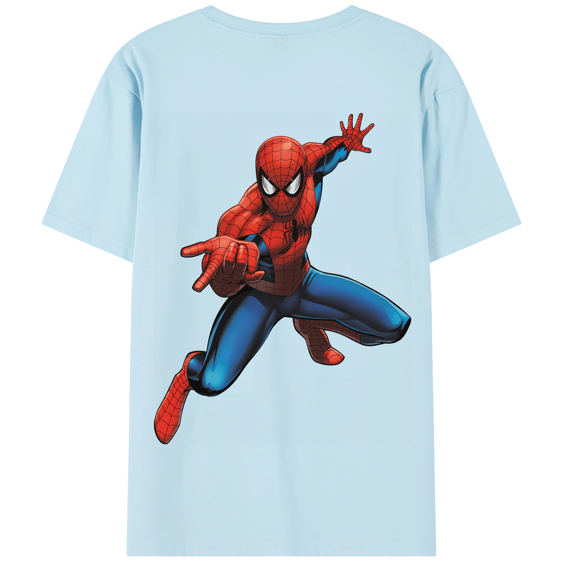 （画像用） Spider Man スパイダーマン 綿100％半袖Tシャツ（背面プリント）